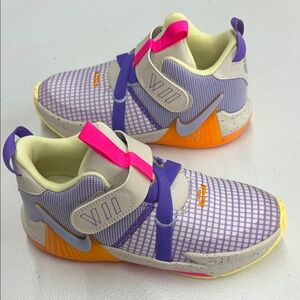 Nike Kids' LeBron 7 Purple & Orange Basketball Shoes with Pink Accent